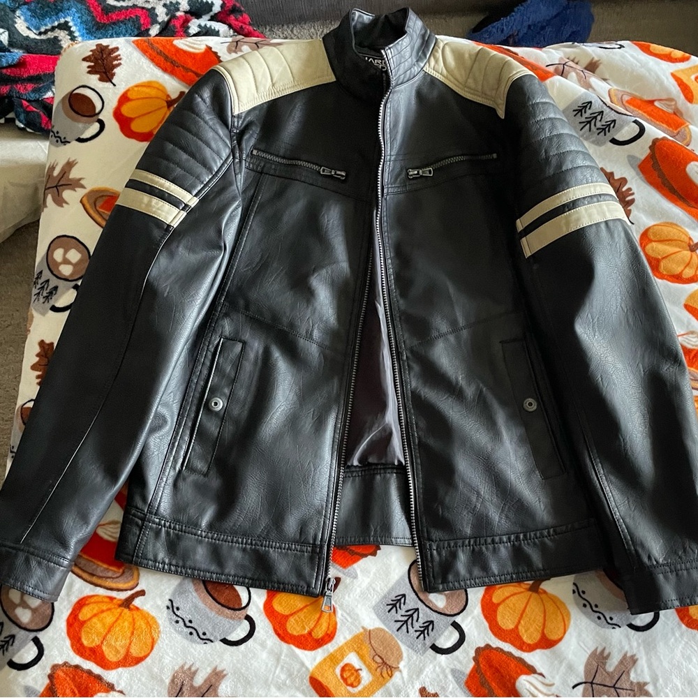 Hard edge leather jacket